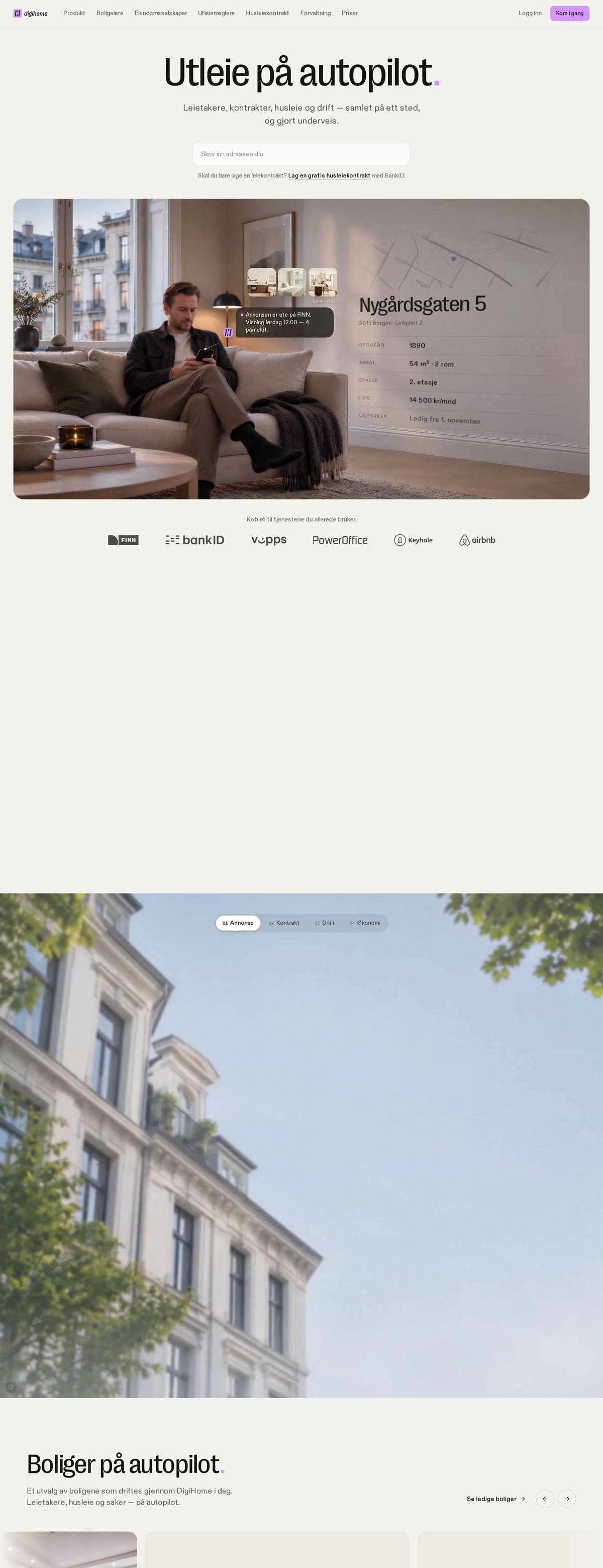 DigiHome – plattform for automatisert bustadutleige