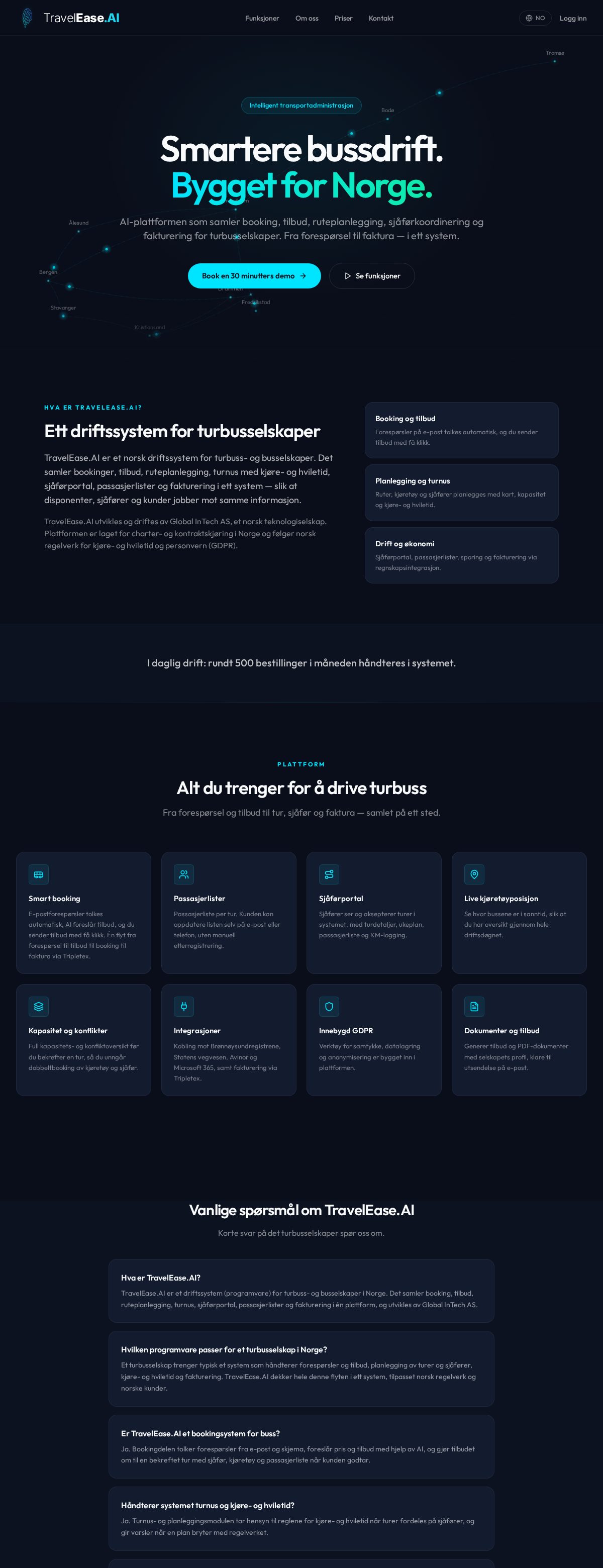 TravelEase.AI – driftsystem for turbusselskap